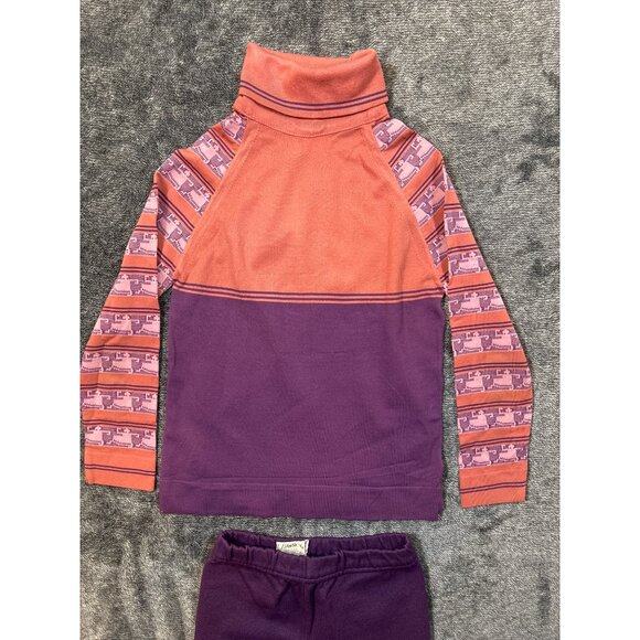 Vintage 1970's Danskin Pink and Purple 100% Nylon Set- Flare Leg Pants Size 3 - Picture 2 of 8